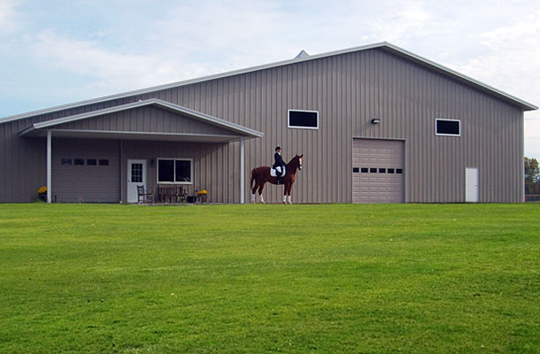 West Branch MI, Stable and Arena with Living Quarters, Miller Construction & Equipment Inc., Lester Buildings