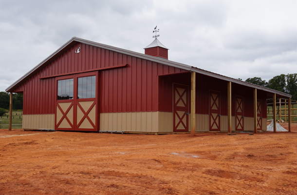 Nicholson, GA, Equestrian barn, Jordan Building Construction LLC, Lester Buildings