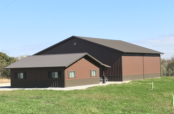 Gower MO, Cabin, Workman Fencing & Construction, Lester Buildings
