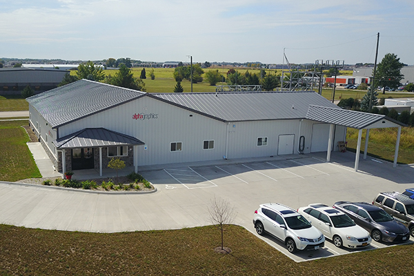 North Liberty IA, Alpha Graphics print shop, Eastern Iowa Building Inc., Lester Buildings, Eclipse Metal Roof System